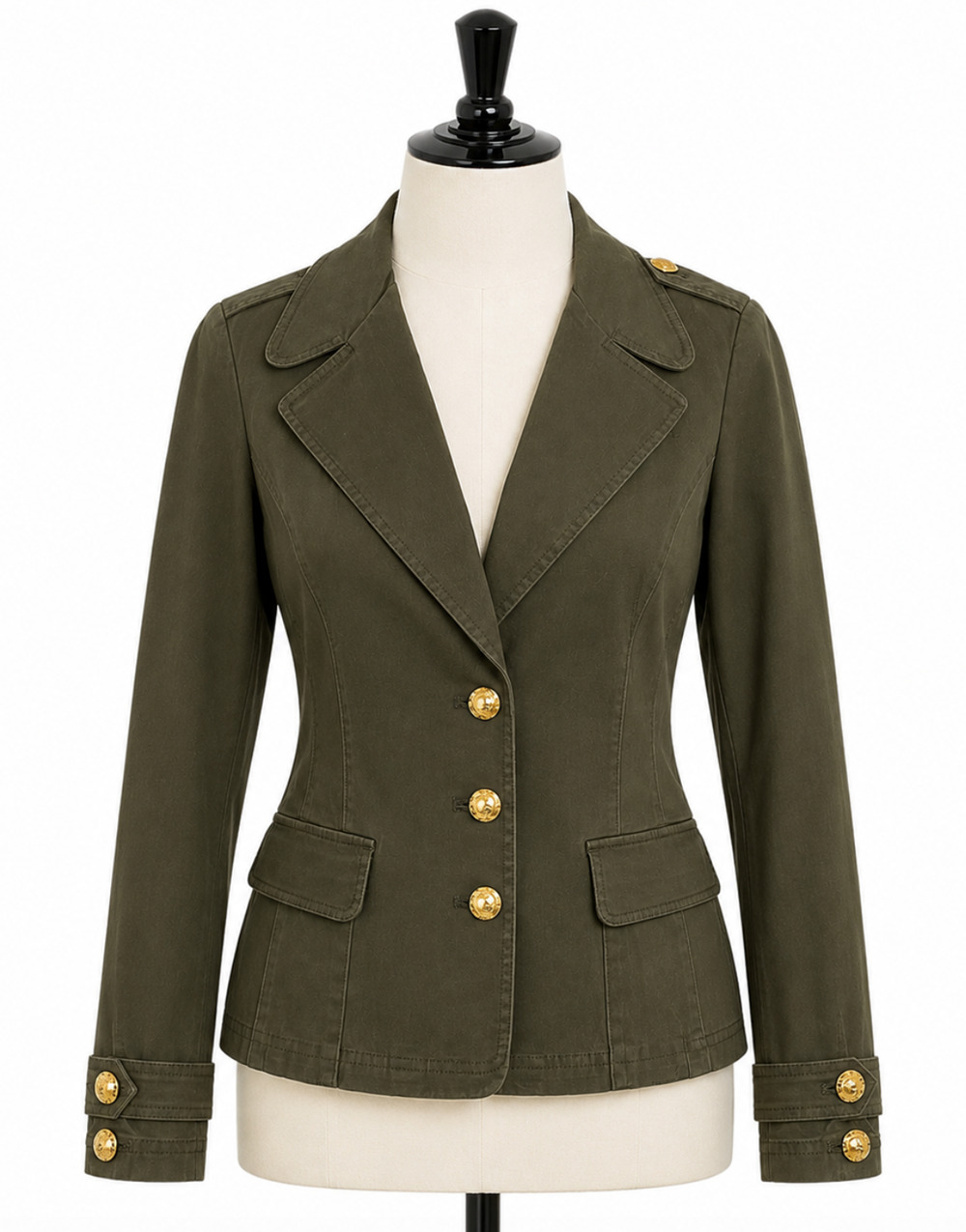 WHITE HOUSE BLACK MARKET WHBM SERGEANT GREEN MILITARY SIGNATURE BLAZER JACKET 0
